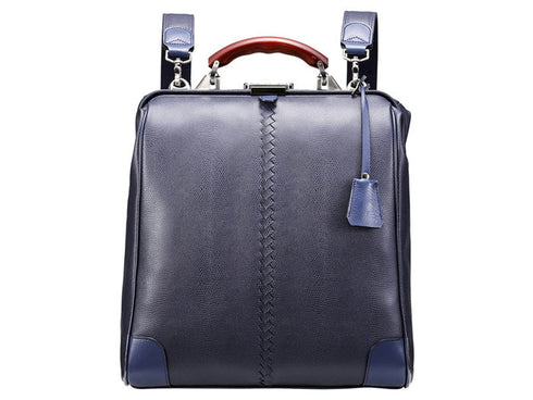 【豊岡鞄 YOUTA YK-3 ネイビー】YOUTA LIZARD3WAY縦ダレスバッグL